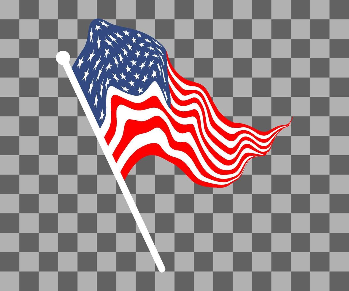 american flag wave vector illustration