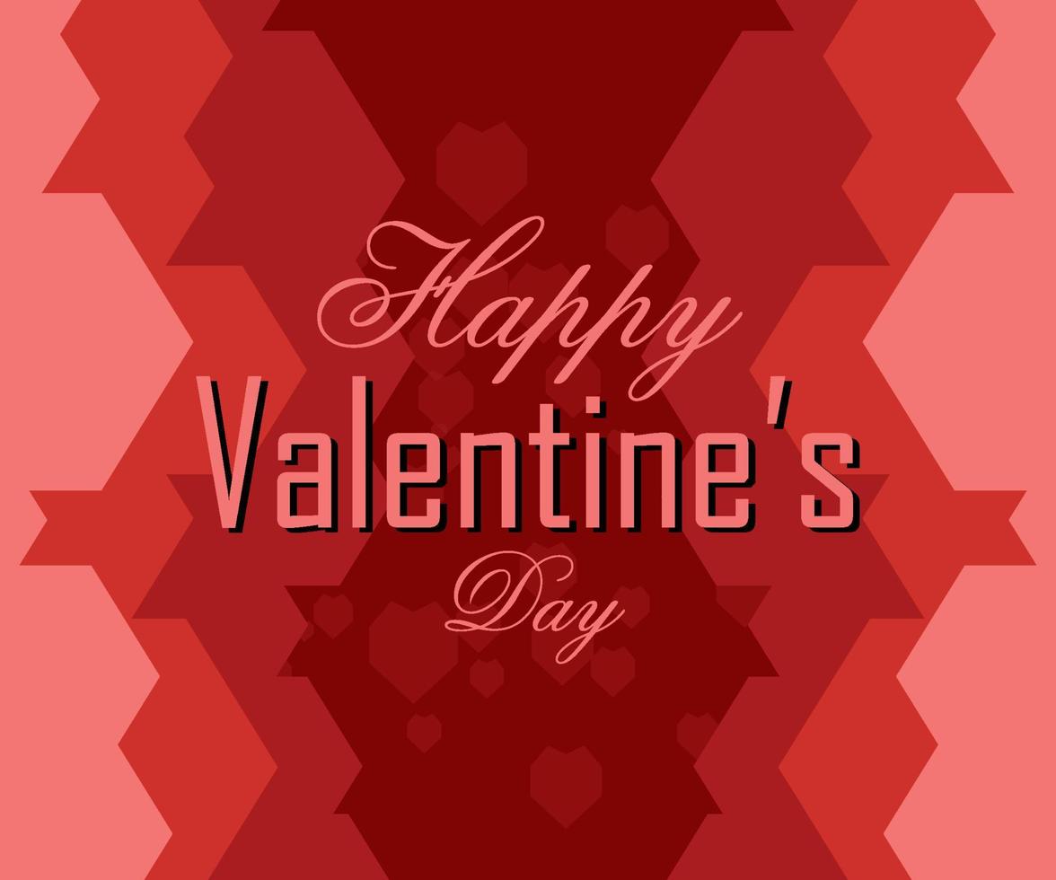 Ilustración de fondo del cartel del día de San Valentín, con efecto de polígono de símbolo de corazón, fondo rojo oscuro, ideal para tarjetas de felicitación, pancartas, vector