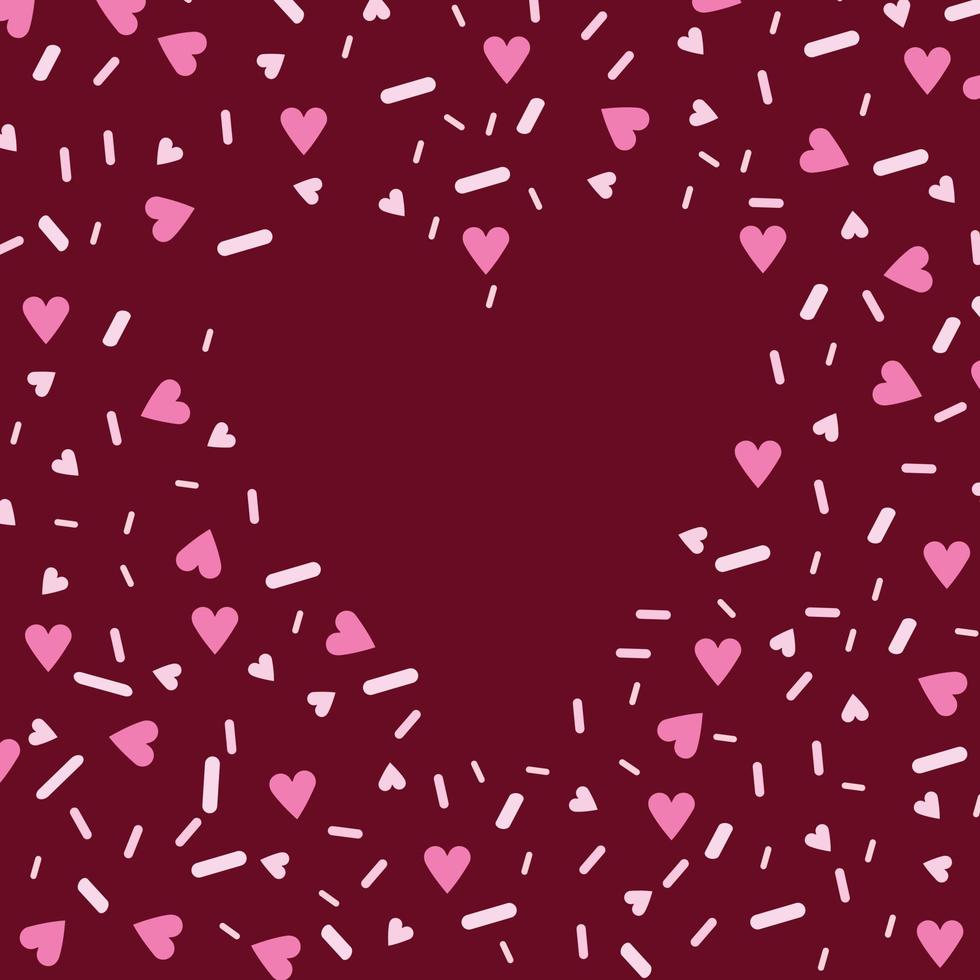 Cute template with a heart and confetti for cards, banners, advertisements. vector