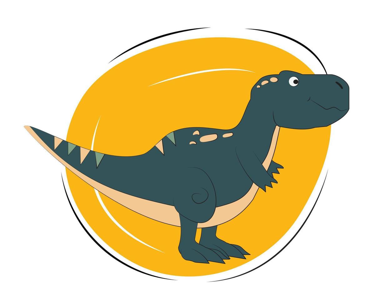 Cute T-Rex on orange background. Tyrannosaurus rex. Dino for print, logo, background, cards. vector