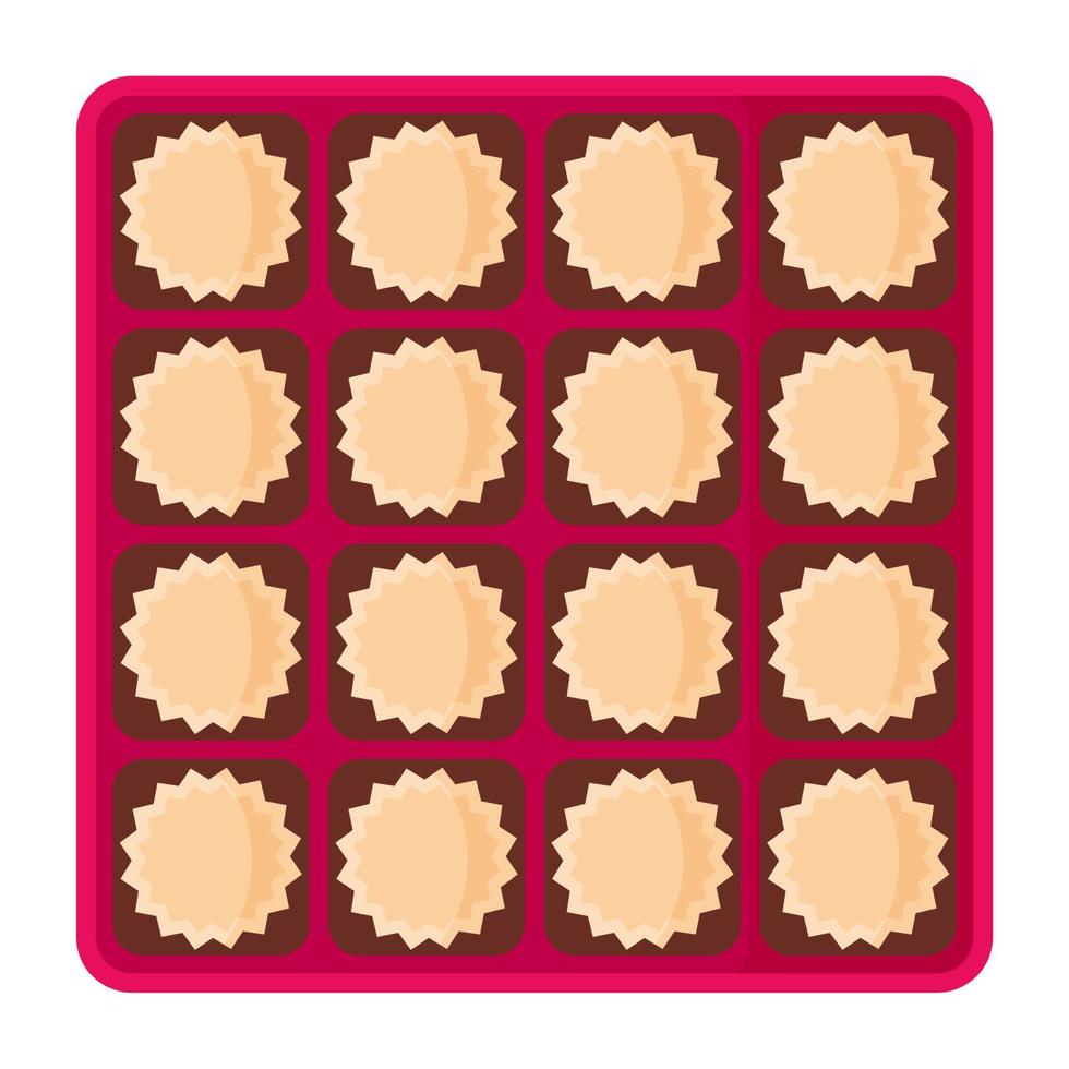 Open empty square pink box of chocolates vector