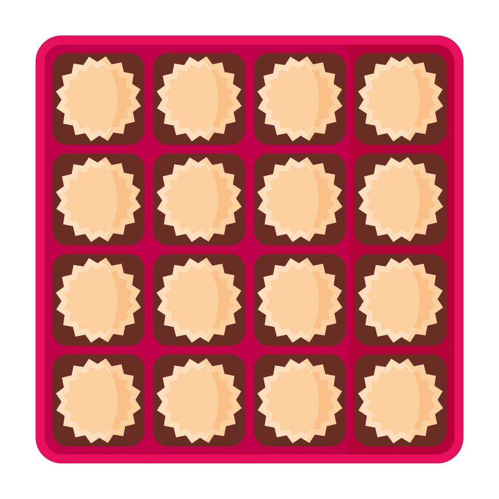 Open empty square pink box of chocolates vector