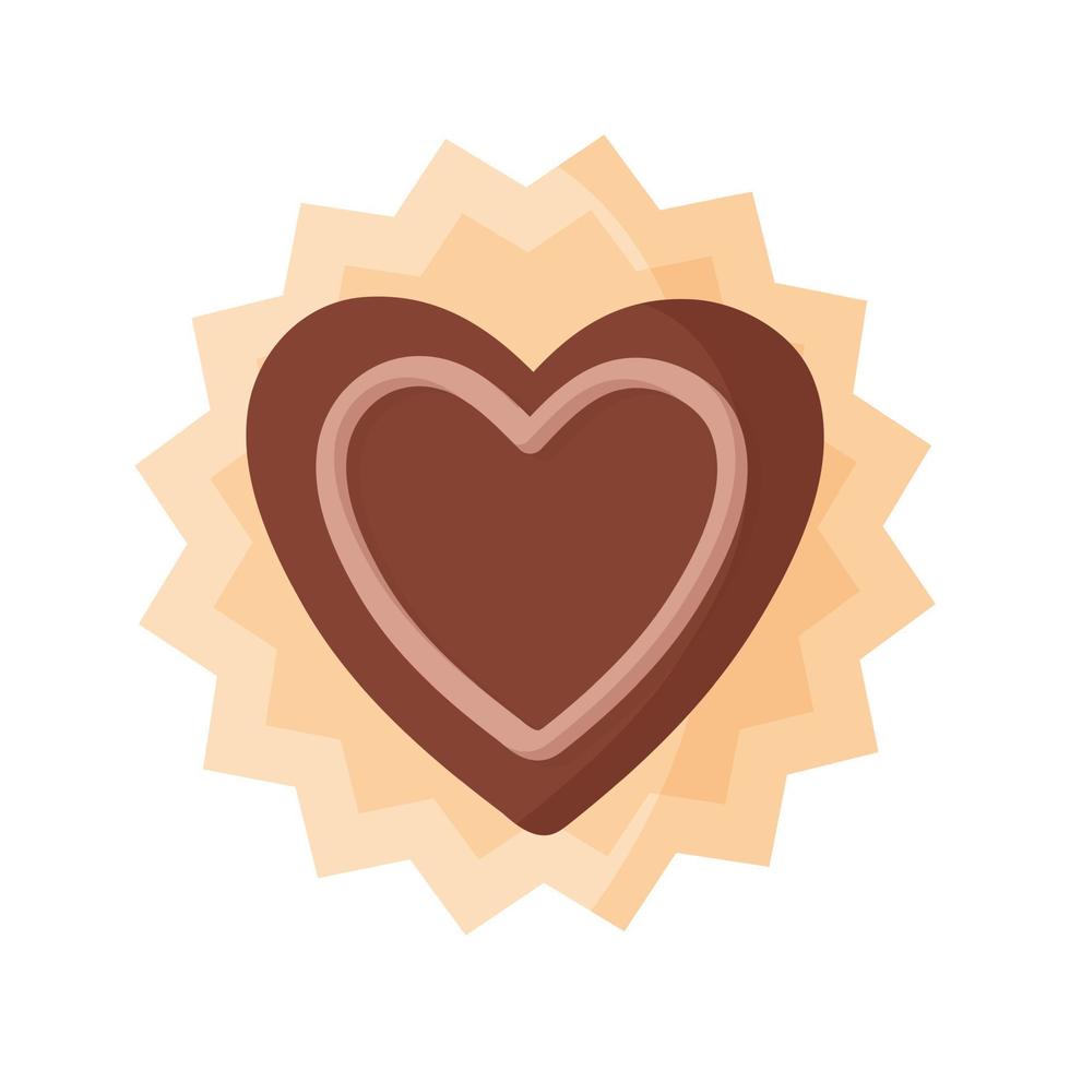 Heart chocolate candy with icing vector