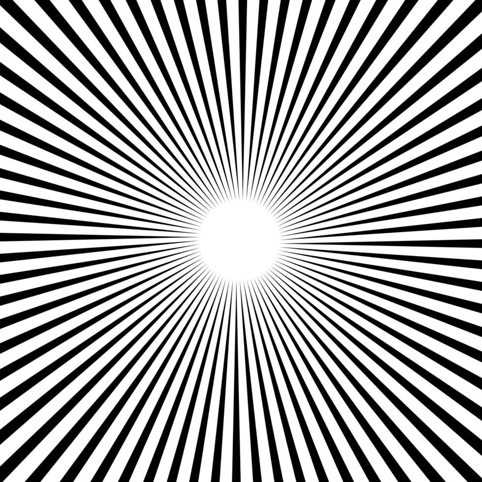 Rays, beams element. Sunburst, starburst shape on white. Circular geometric. Abstract circular geometric shape. illustration - Vector