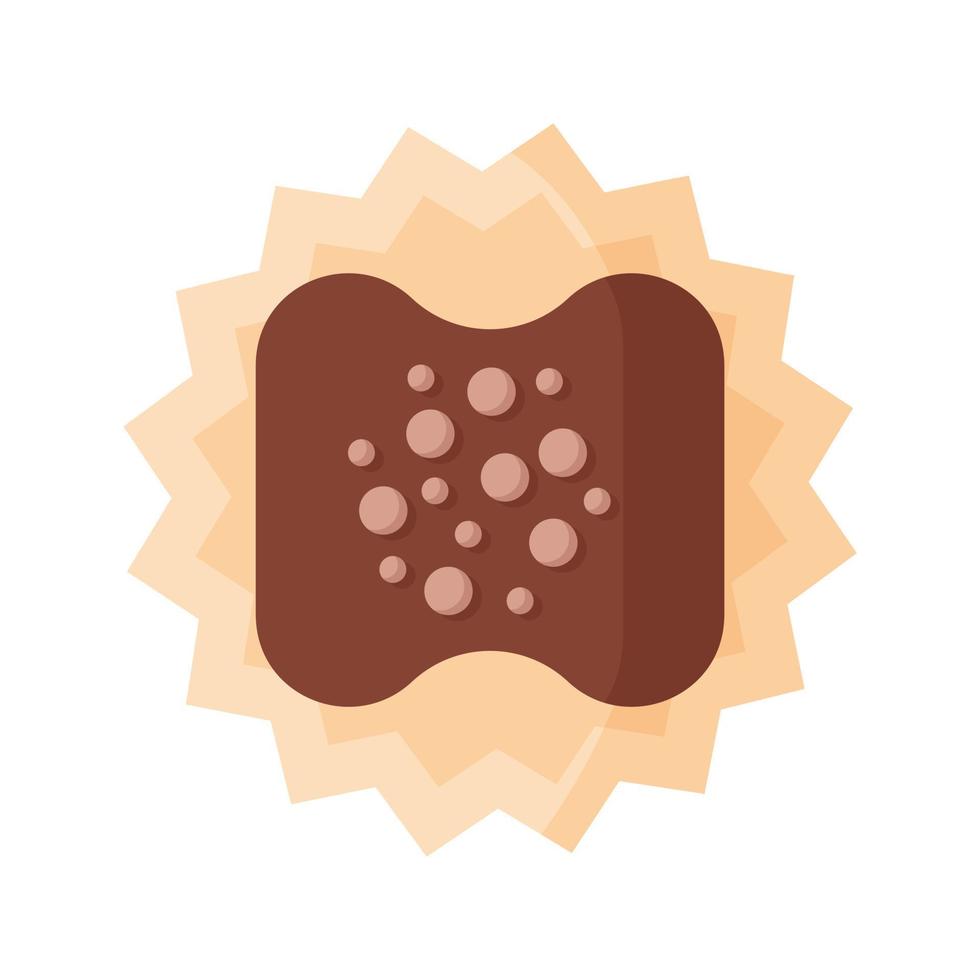 Rectangle chocolate truffle with icing vector
