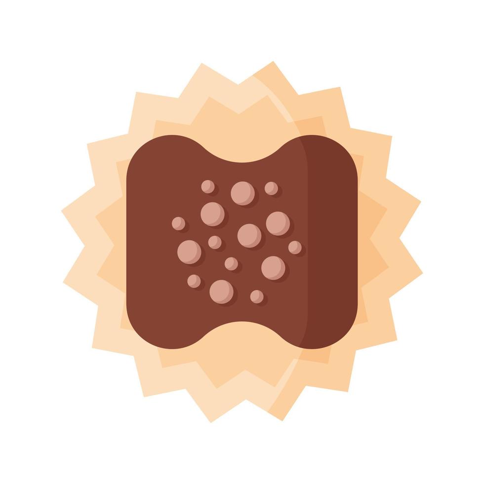 trufa de chocolate rectangular con glaseado vector