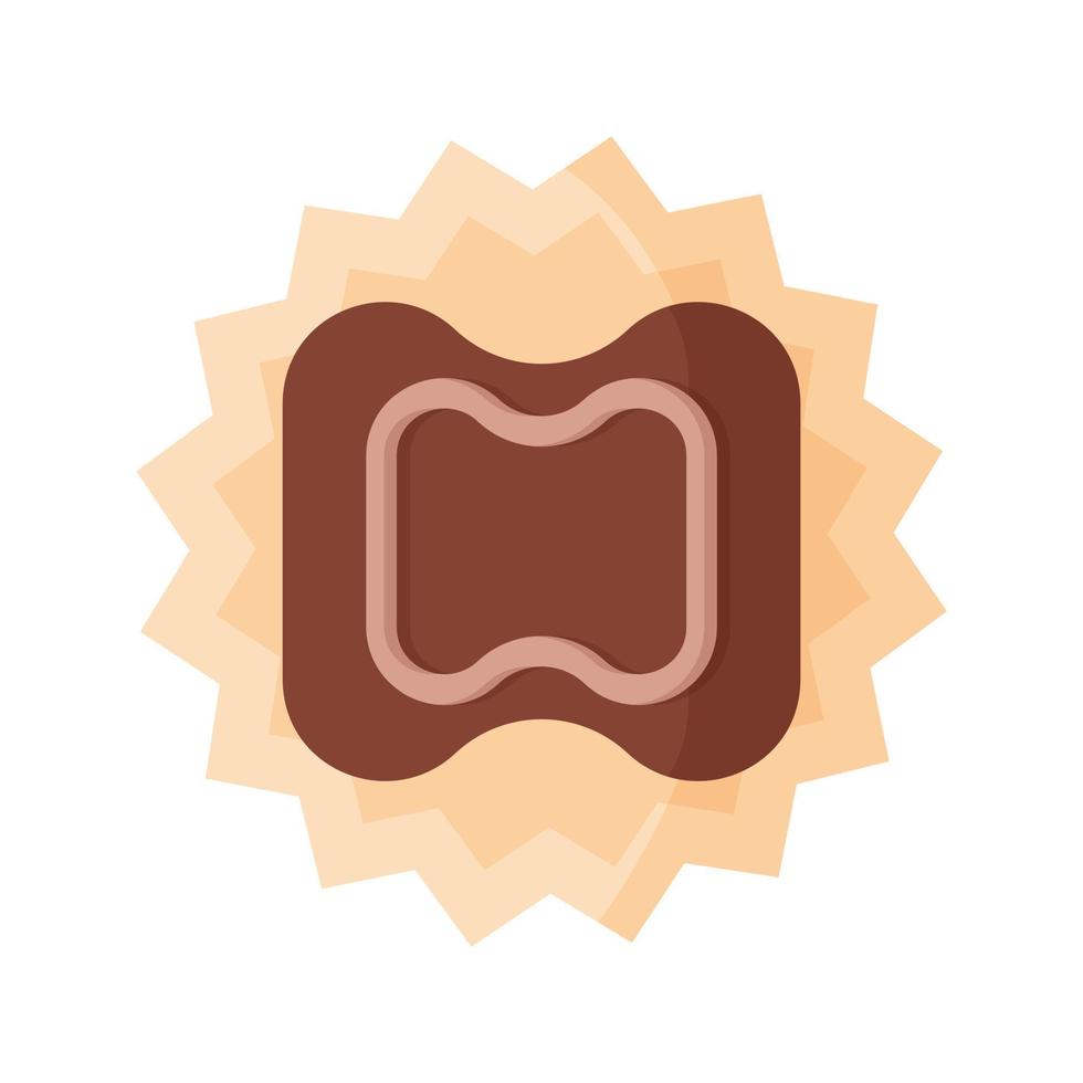 caramelo de chocolate rectangular con glaseado vector