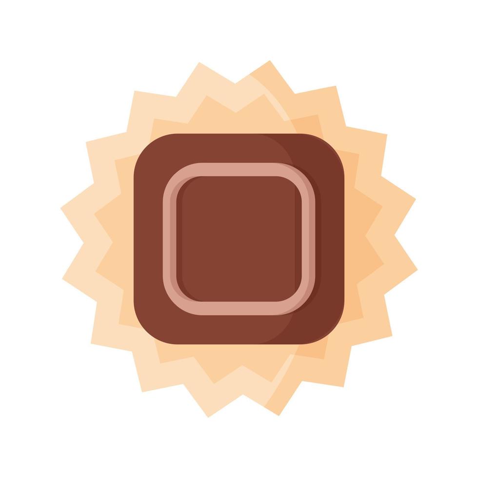 Square chocolate candy with icing vector