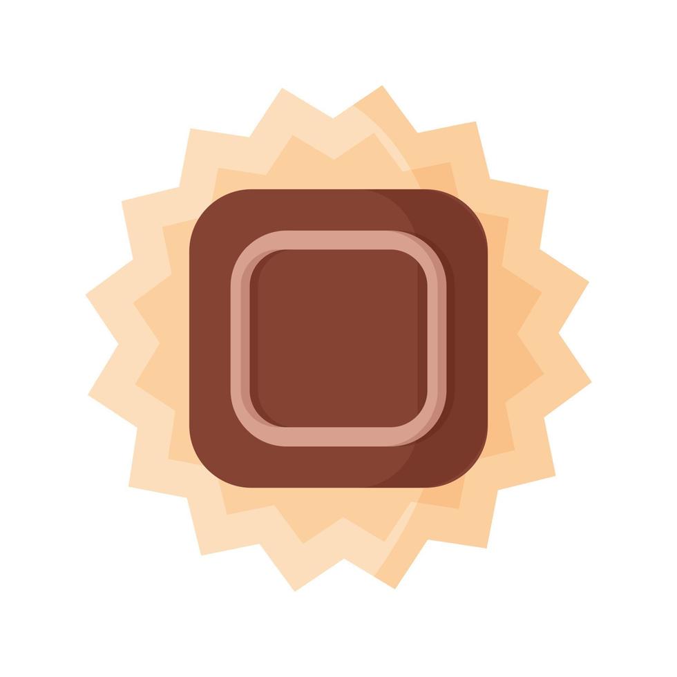 Square chocolate candy with icing vector