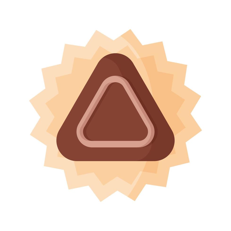 caramelo de chocolate triangular con glaseado vector