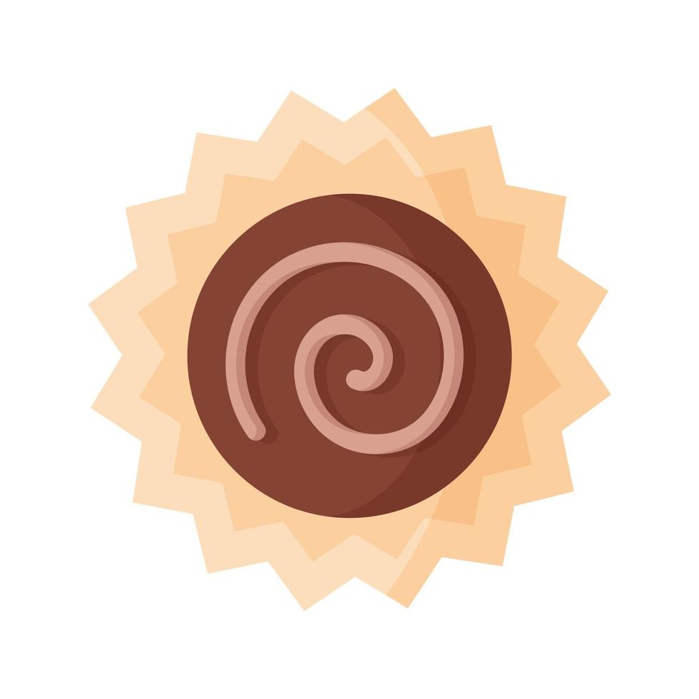 Circle milk chocolate with icing vector