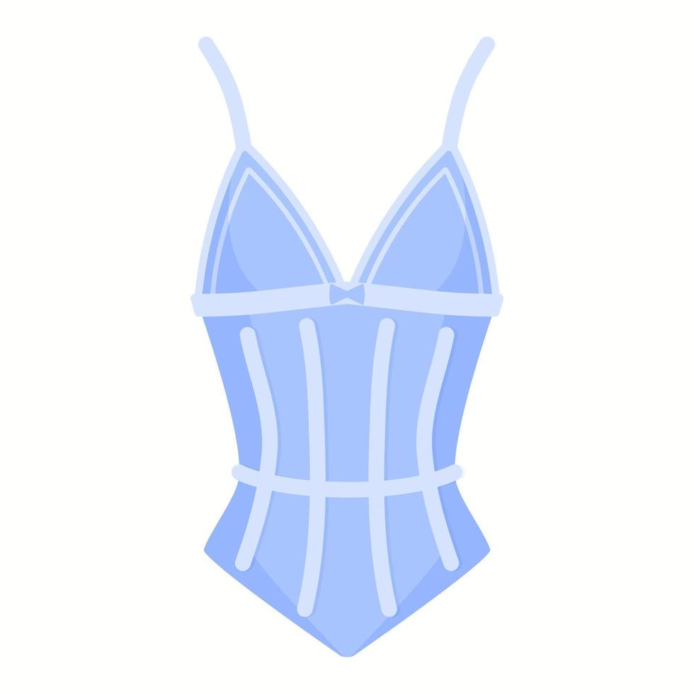 mujer ropa interior elegante o ropa interior femenina sexy corsé azul. concepto de moda. vector