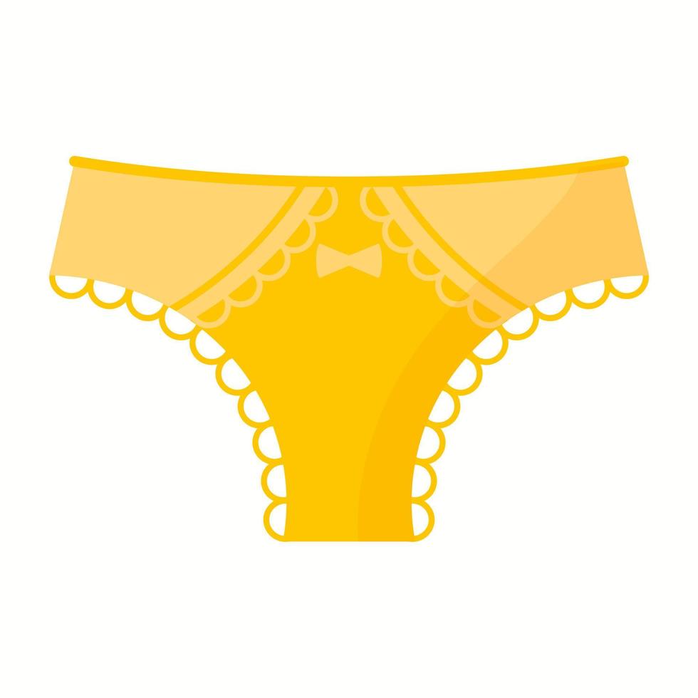 Women yellow elegant retro lingerie pantie. Fashion concept. vector
