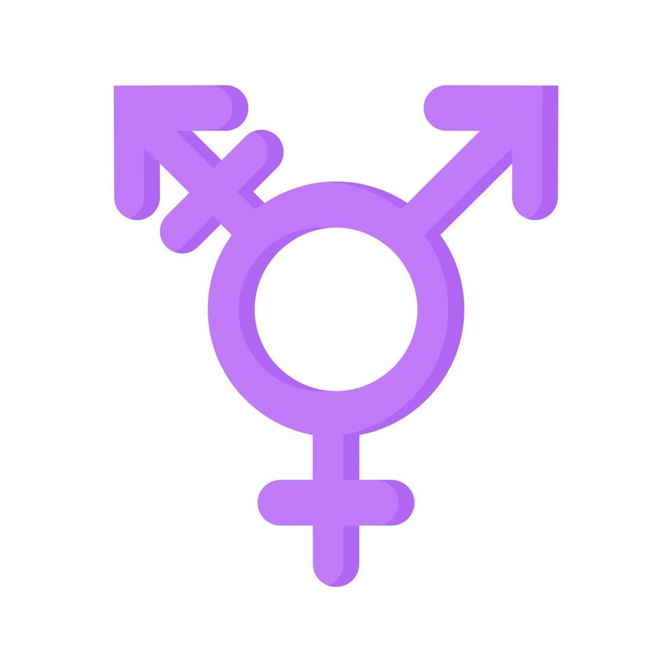 Purple gender symbol of transgender. vector