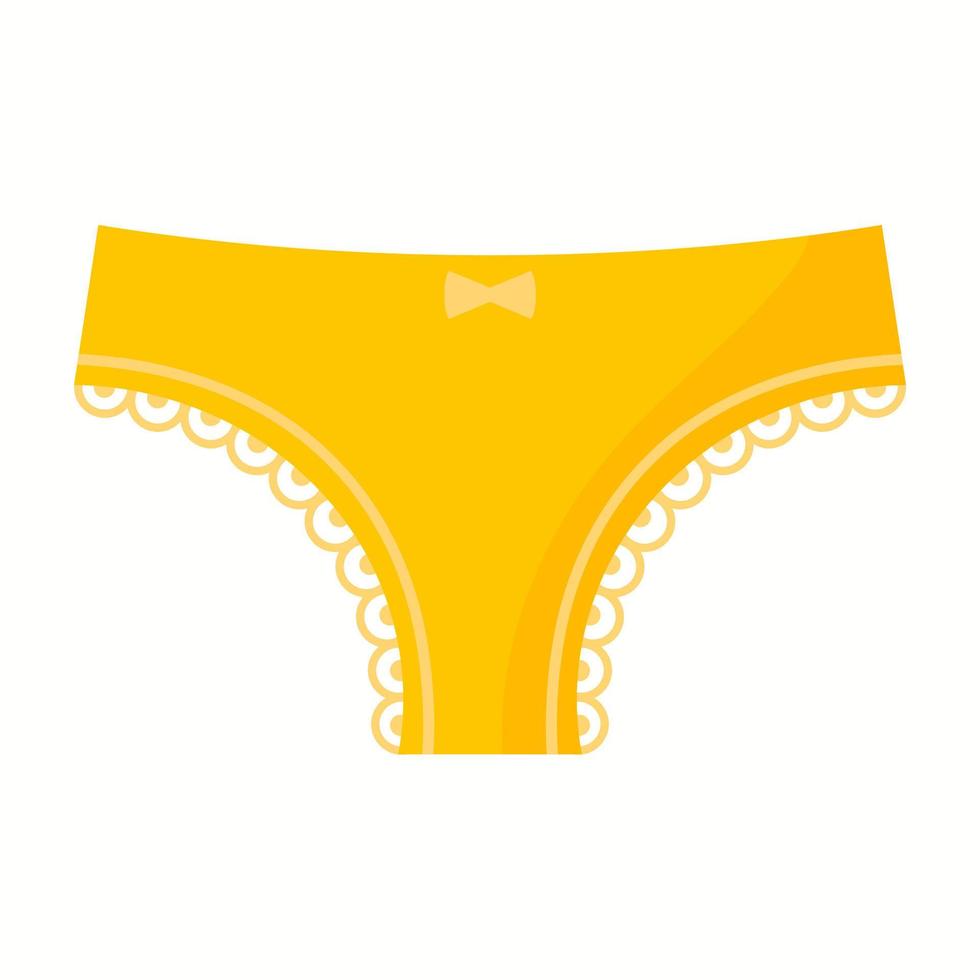 Women yellow lingerie pantie. Fashion concept. vector