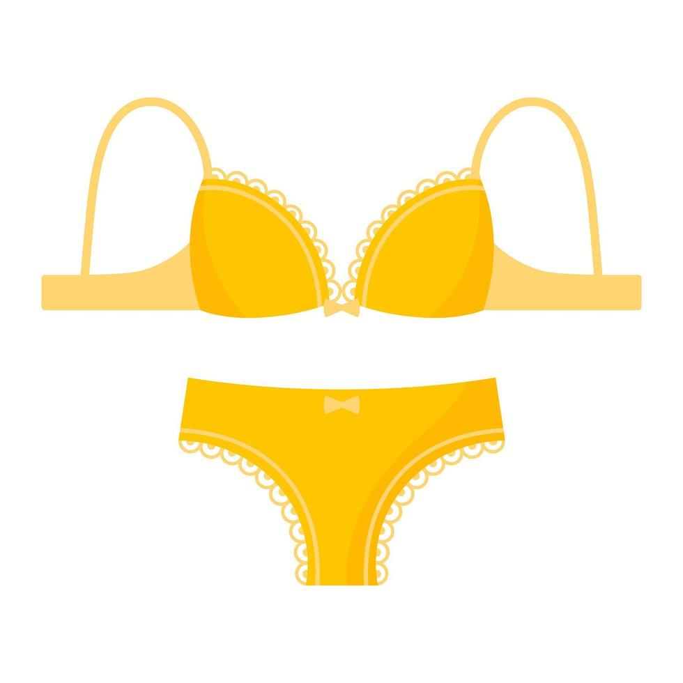 Sexy female yellow underwear pantie and bra. Fashion concept. vector