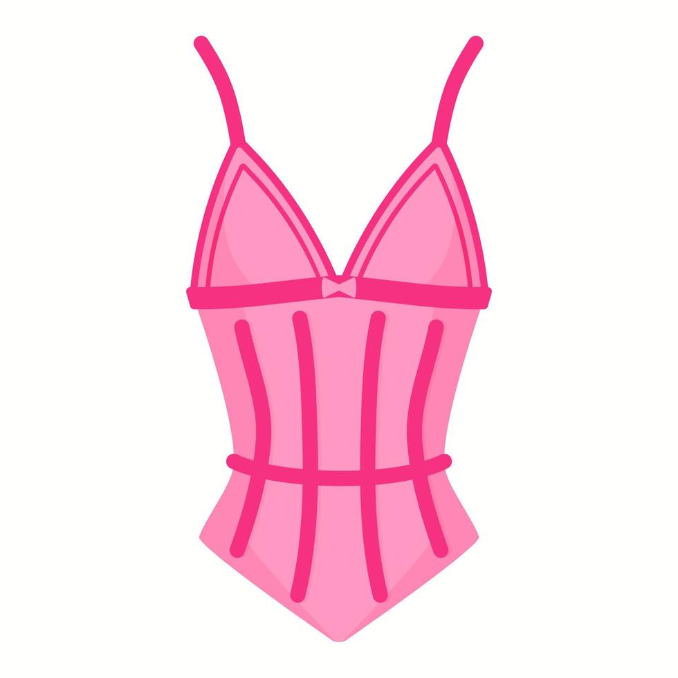 Women elegant undergarment or sexy female underwear pink corset. Fashion concept. vector