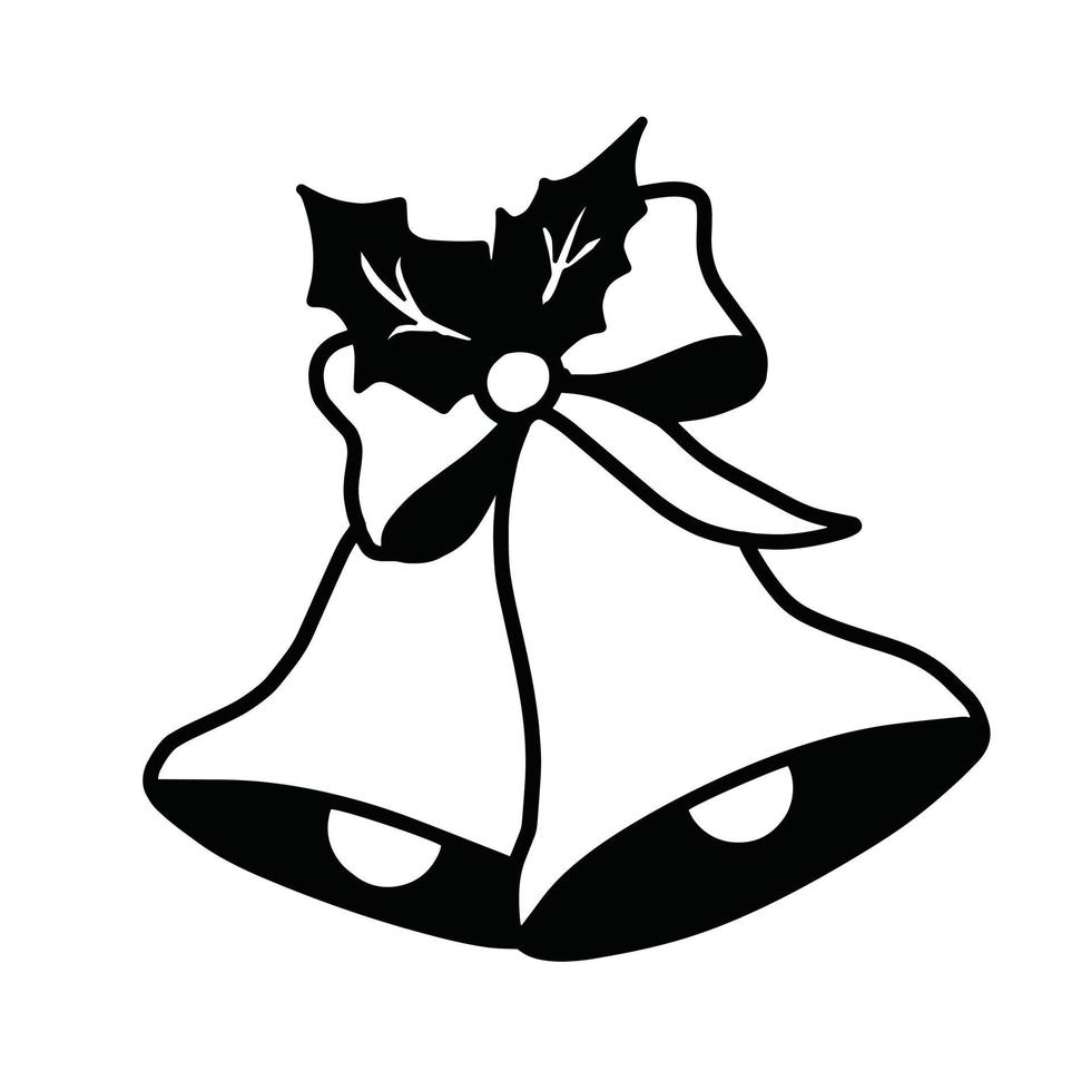 christmas bell black white icon 4580141 Vector Art at Vecteezy