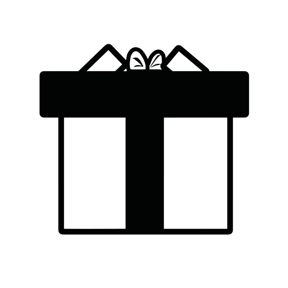 christmas gift box black and white icon 4580145 Vector Art at Vecteezy