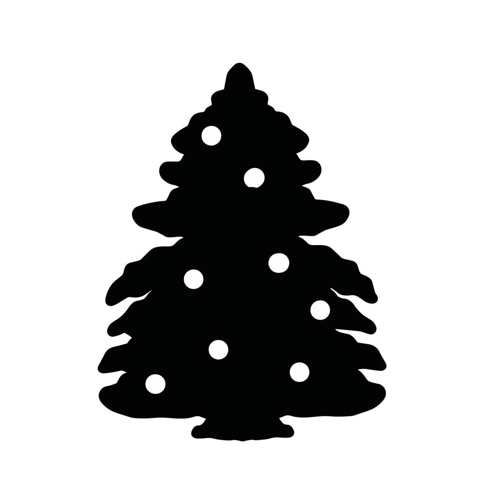 christmas tree black and white icon 4580146 Vector Art at Vecteezy