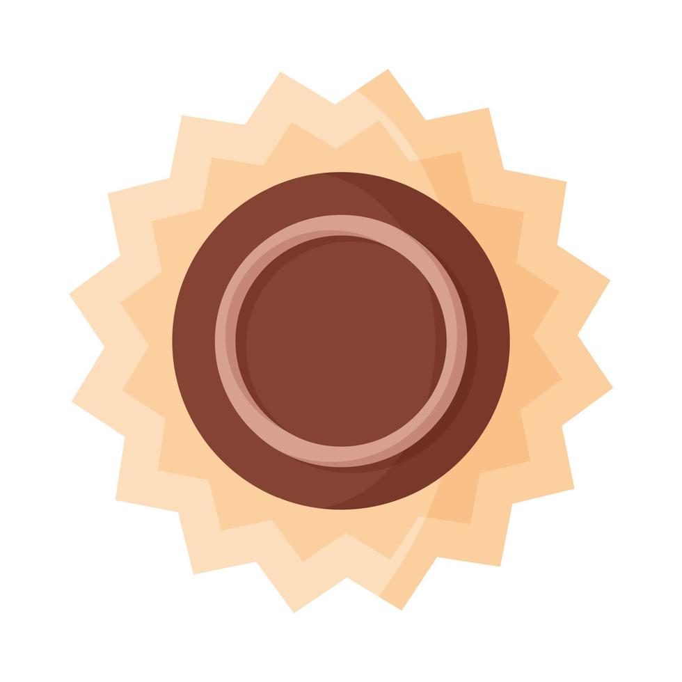 Circle chocolate candy with icing vector