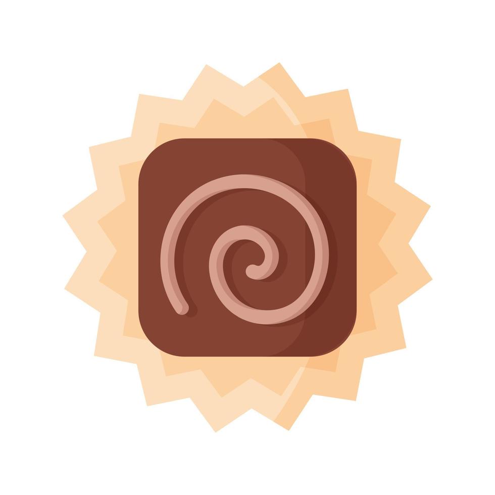 Square milk chocolate with icing vector