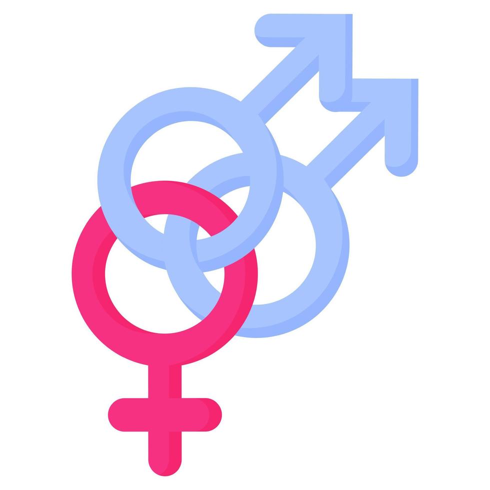 Blue gender symbol of bisexual. vector