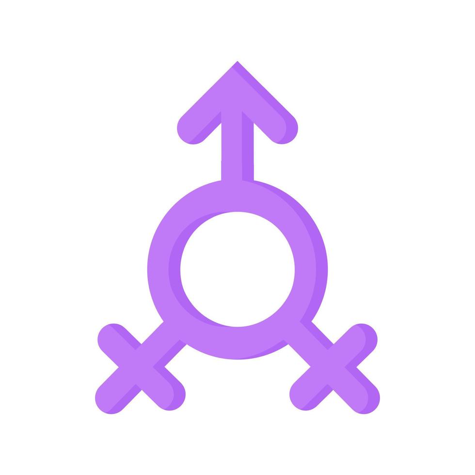 símbolo de género violeta de bisexual. vector