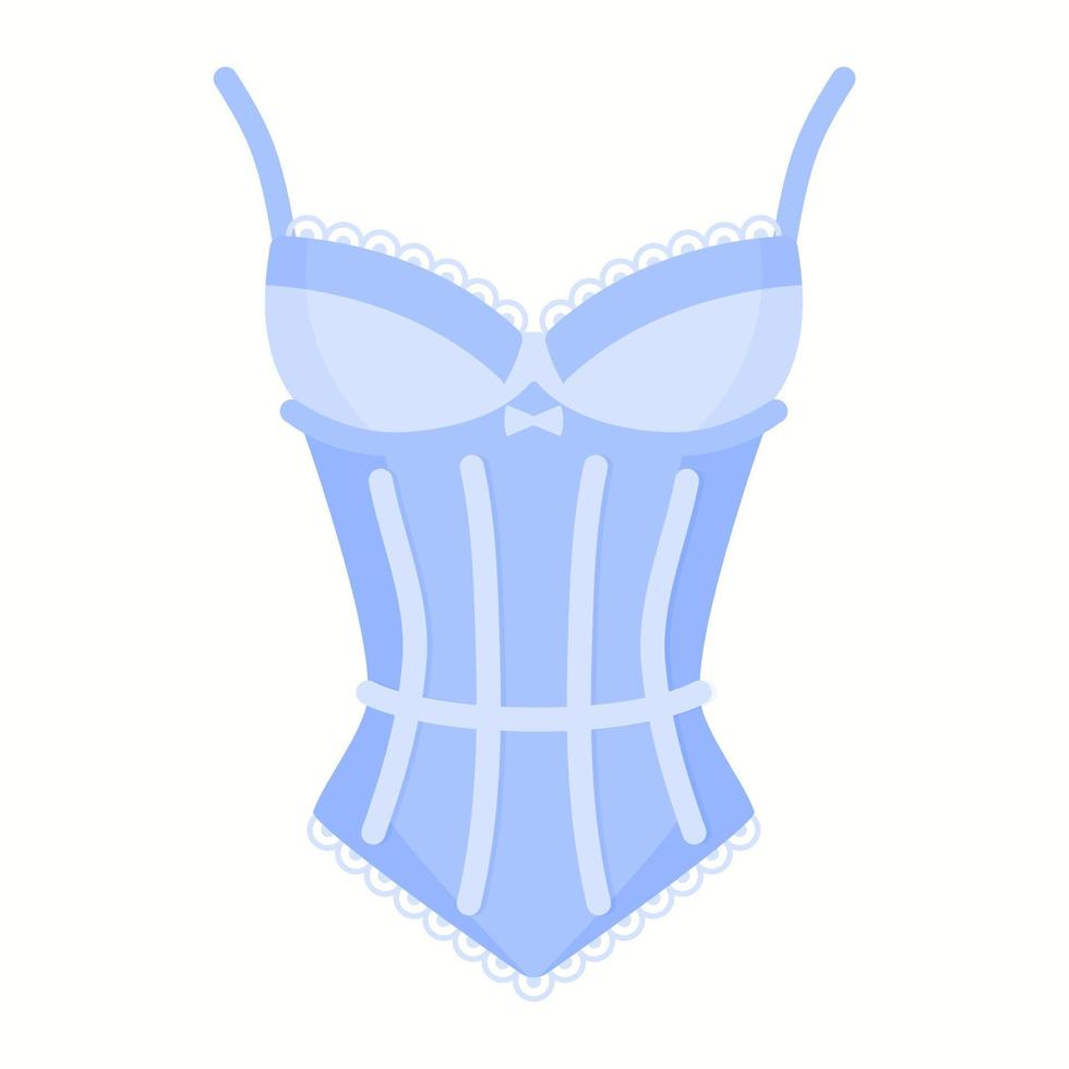 Women elegant blue retro corset. Fashion concept. vector