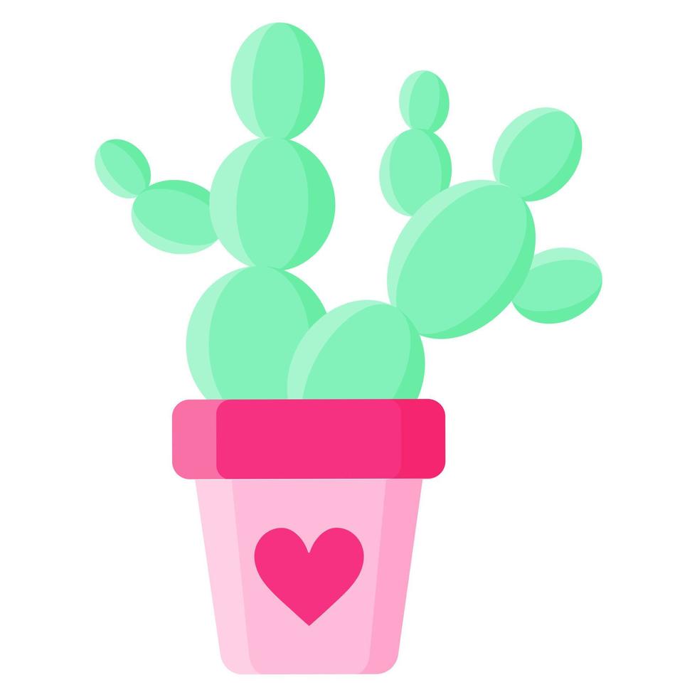 Pink flower pot with cactus or succulent vector