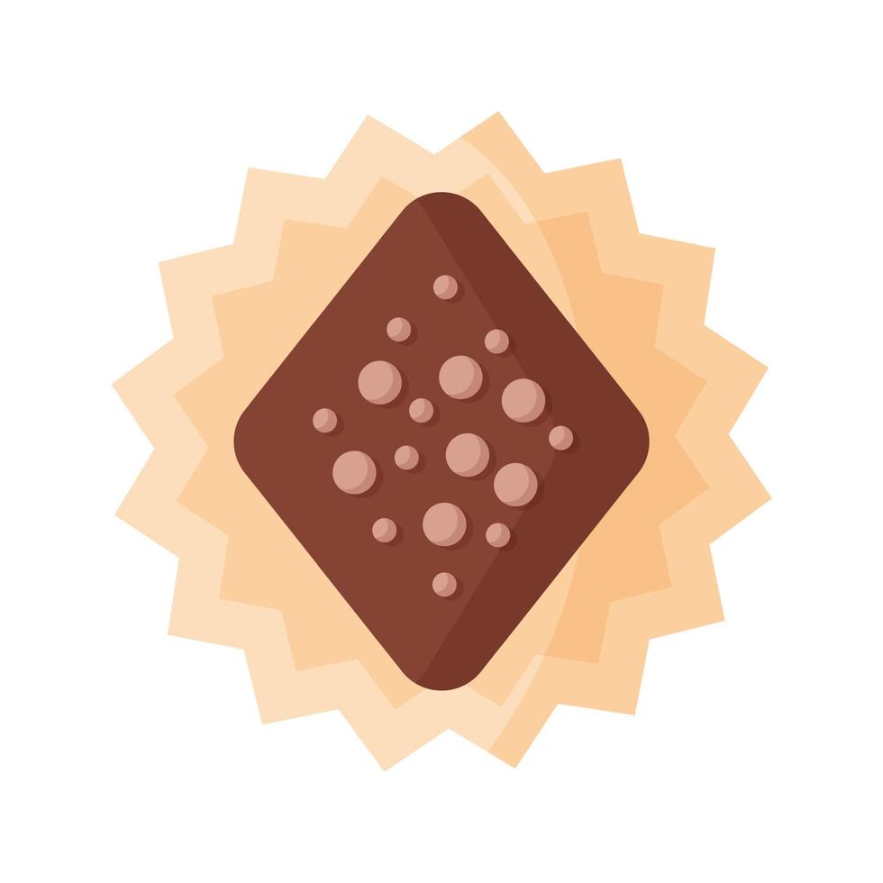 Rhombus chocolate truffle with icing vector