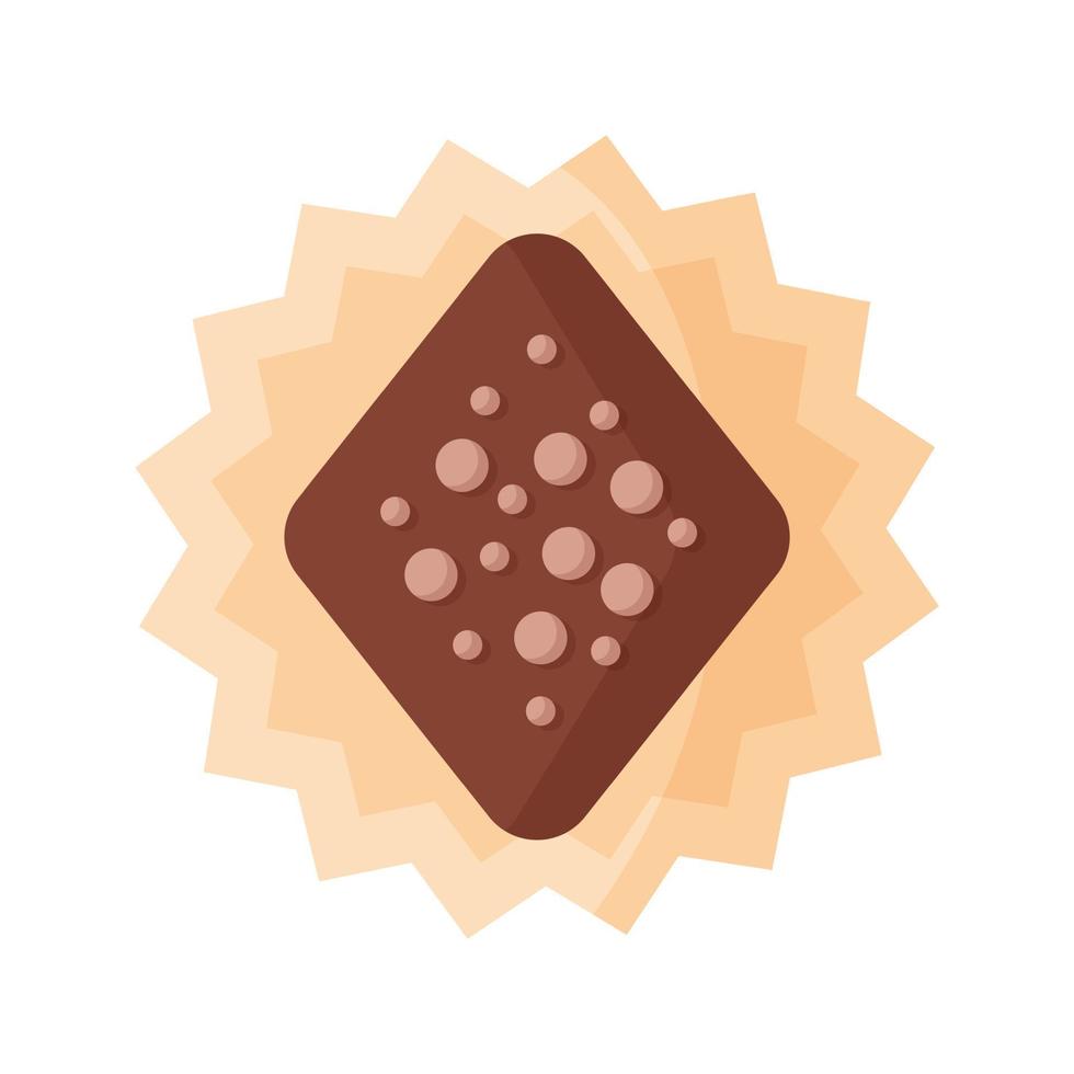 Rhombus chocolate truffle with icing vector