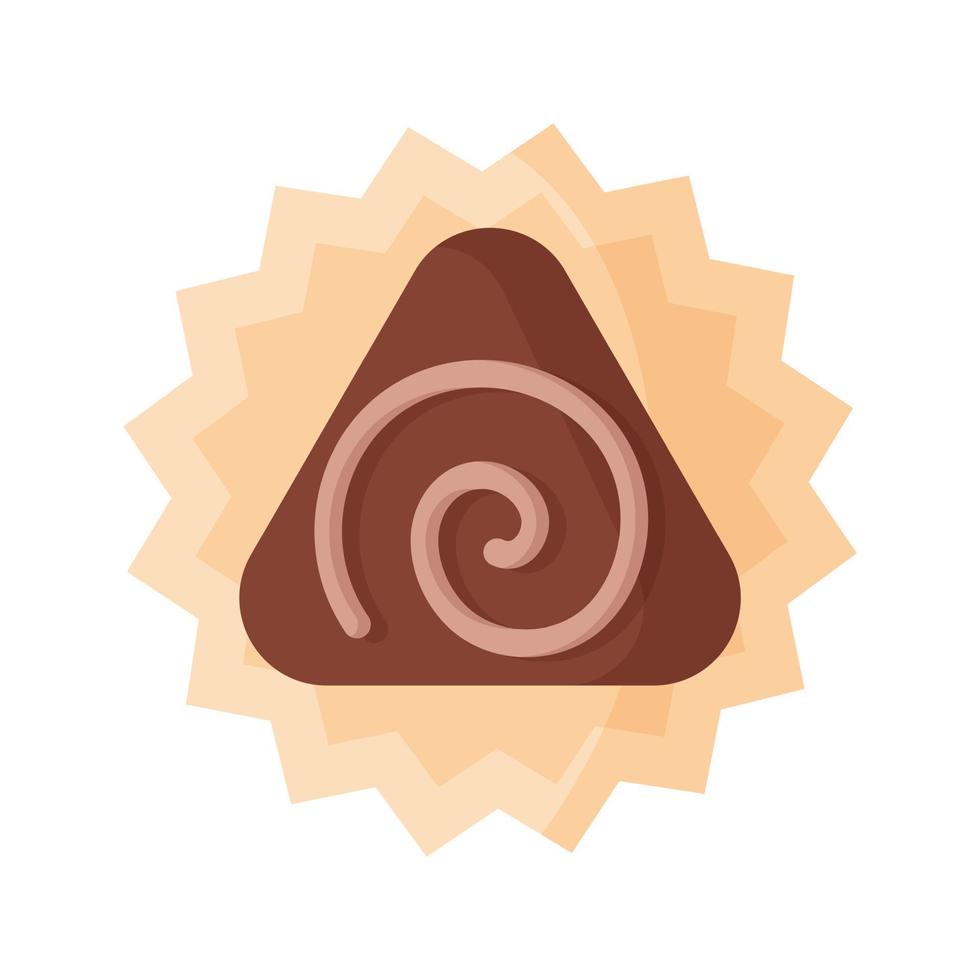 triángulo de chocolate con leche con glaseado vector