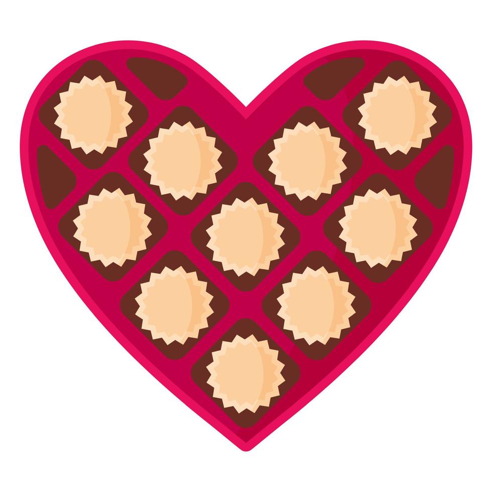 Open empty heart pink box of chocolates vector
