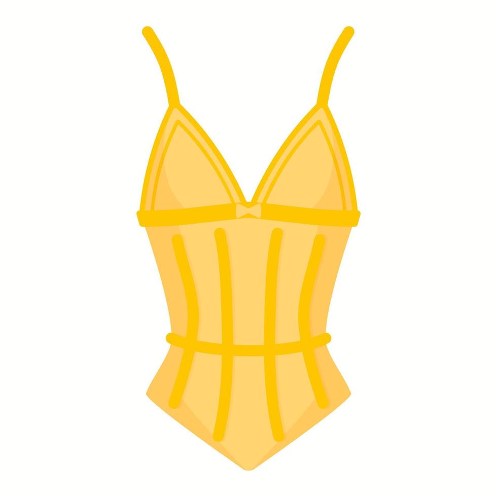 Women elegant undergarment or sexy female underwear yellow corset. Fashion concept. vector