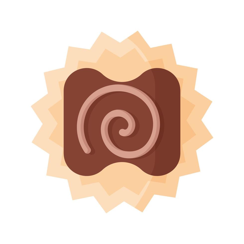 Rectangle milk chocolate with icing vector