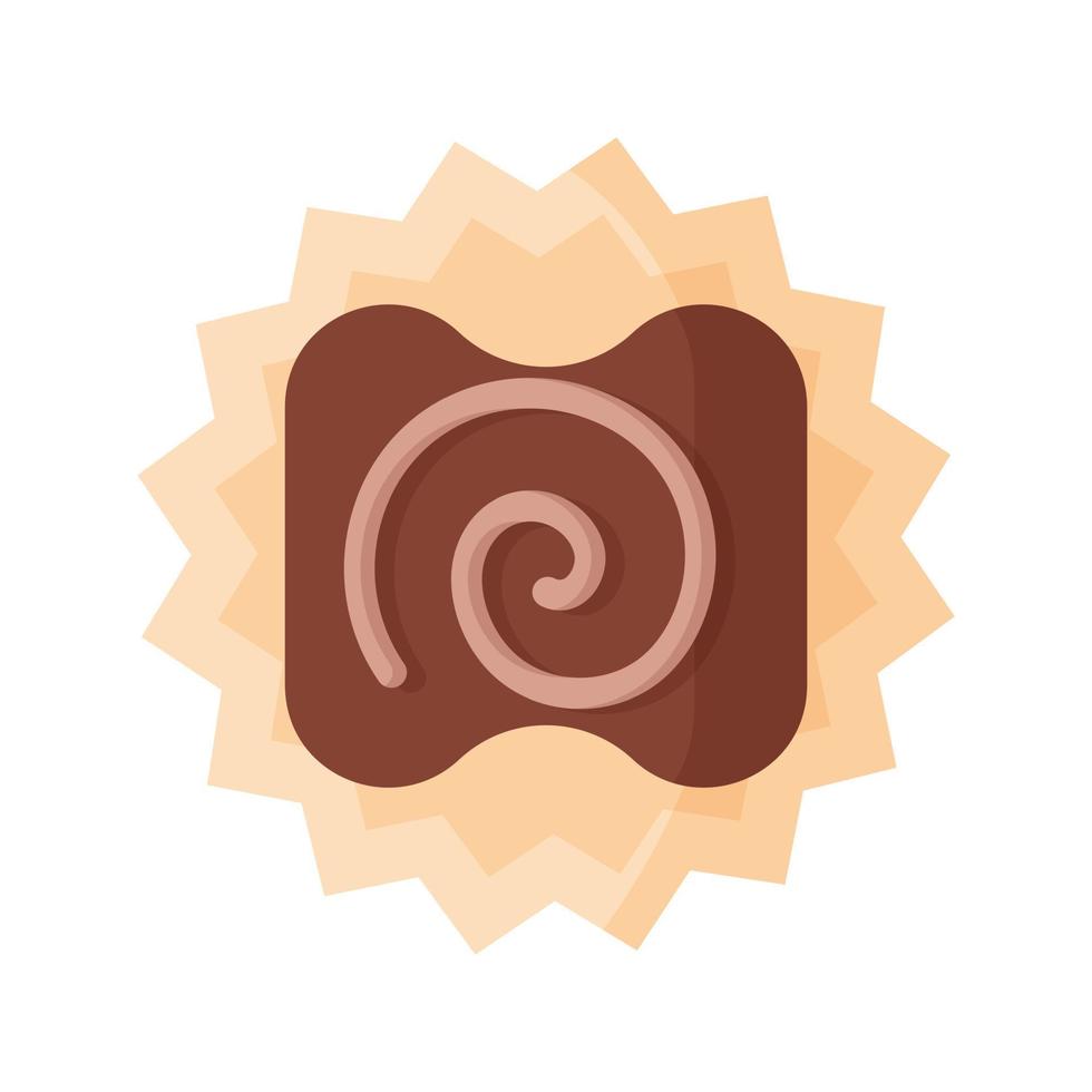 Rectangle milk chocolate with icing vector