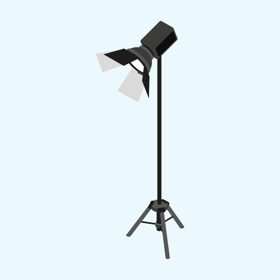 Professional photographer camera equipment isometric vector
