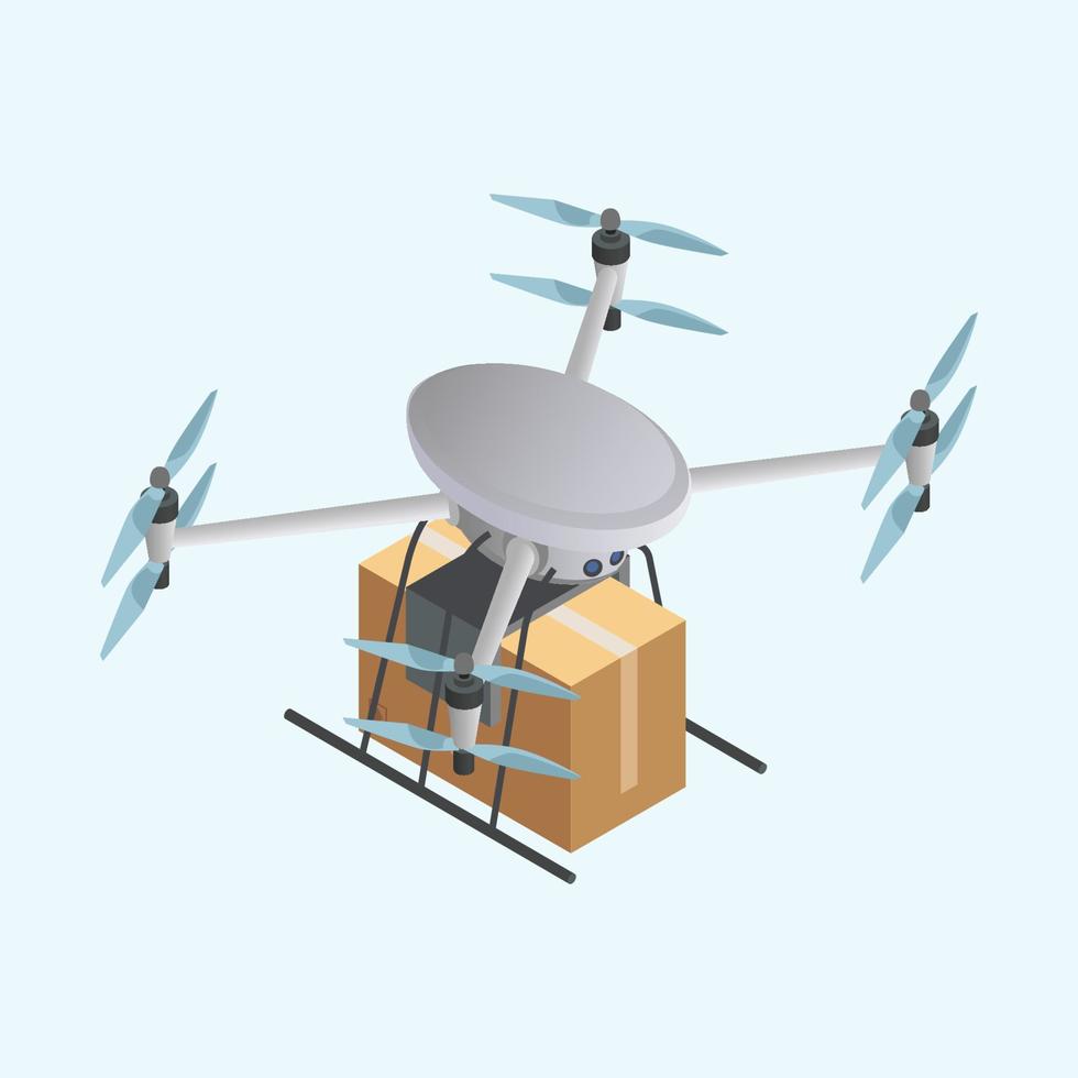 Drones quadrocopters isometric digital aircraft vector