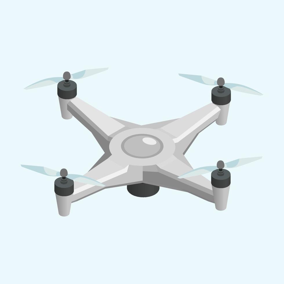 Drones quadrocopters isometric digital aircraft vector