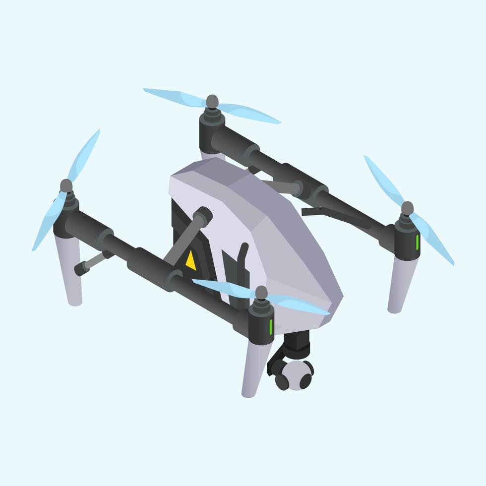 drones quadrocopters aviones digitales isométricos vector