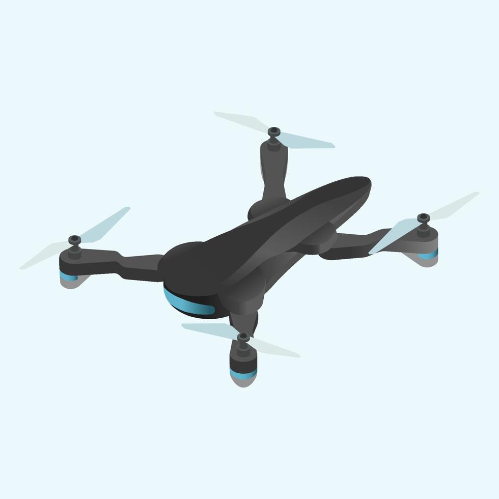 Drones quadrocopters isometric digital aircraft vector
