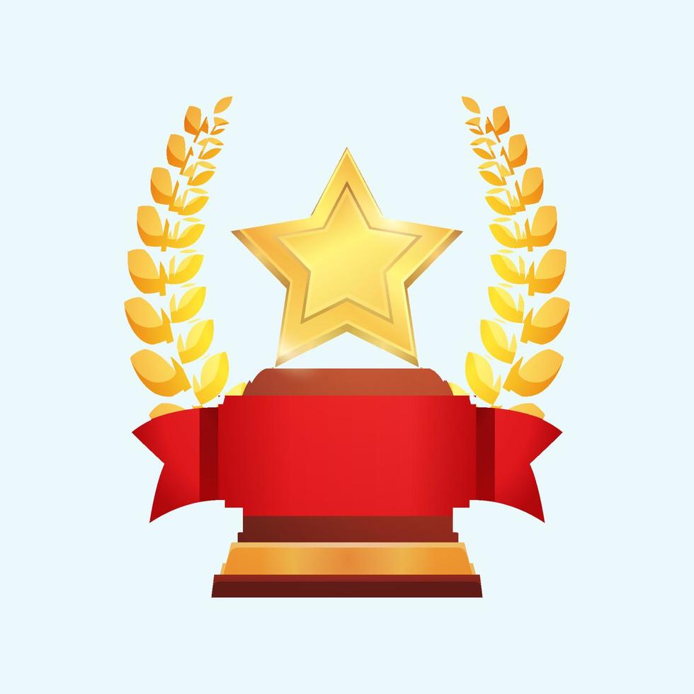 champion Award trophy medal ribbon vector