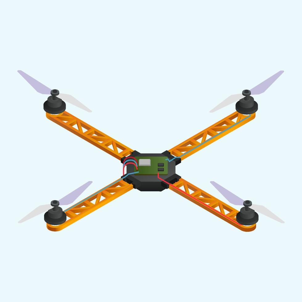 drones quadrocopters aviones digitales isométricos vector