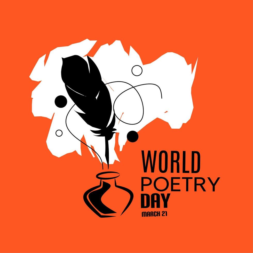 world poetry day vector illustration