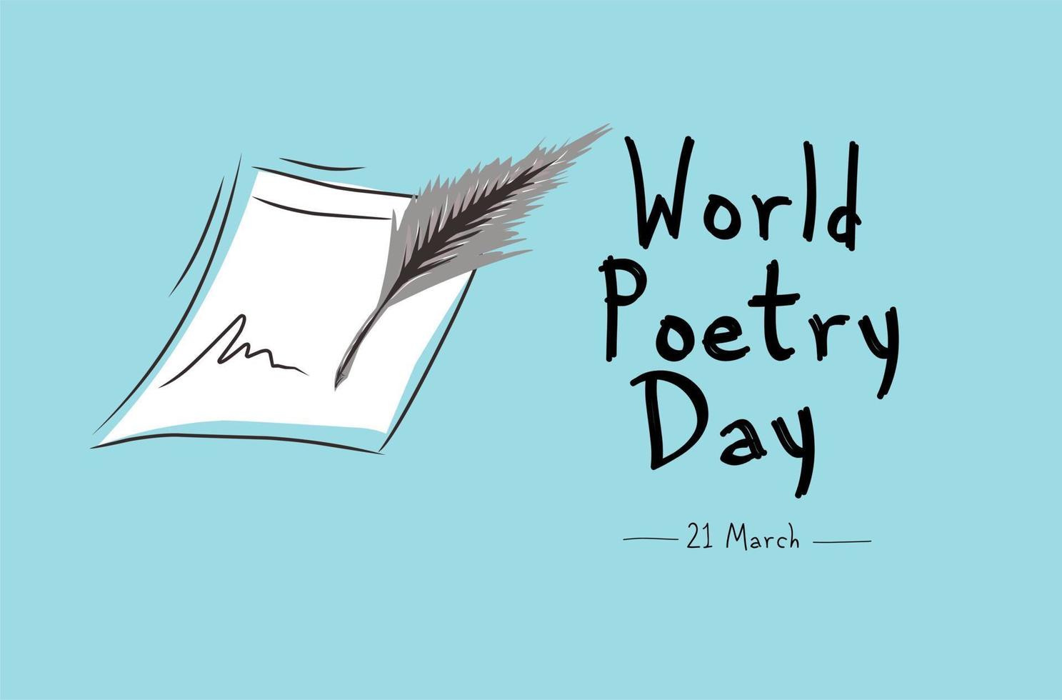 world poetry day vector illustration