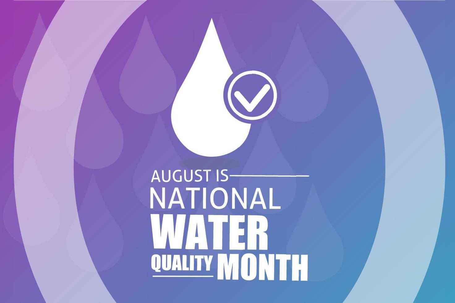 August is national water quality month vector illustration