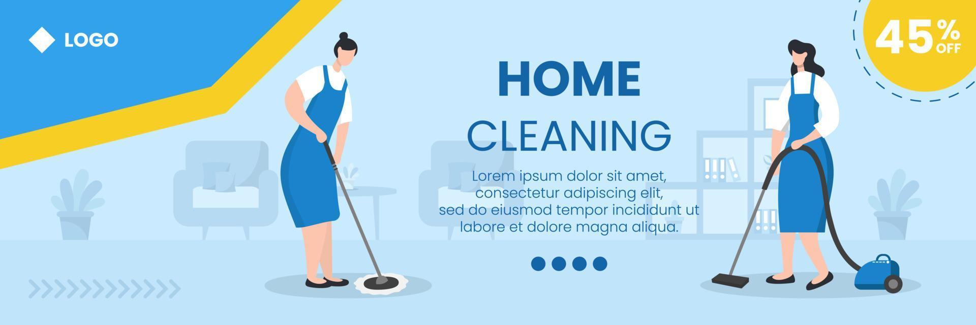 Home Cleaning Service Cover Editable of Square Background Suitable for Social media, Feed, Card, Greetings, Print and Web Internet Ads vector