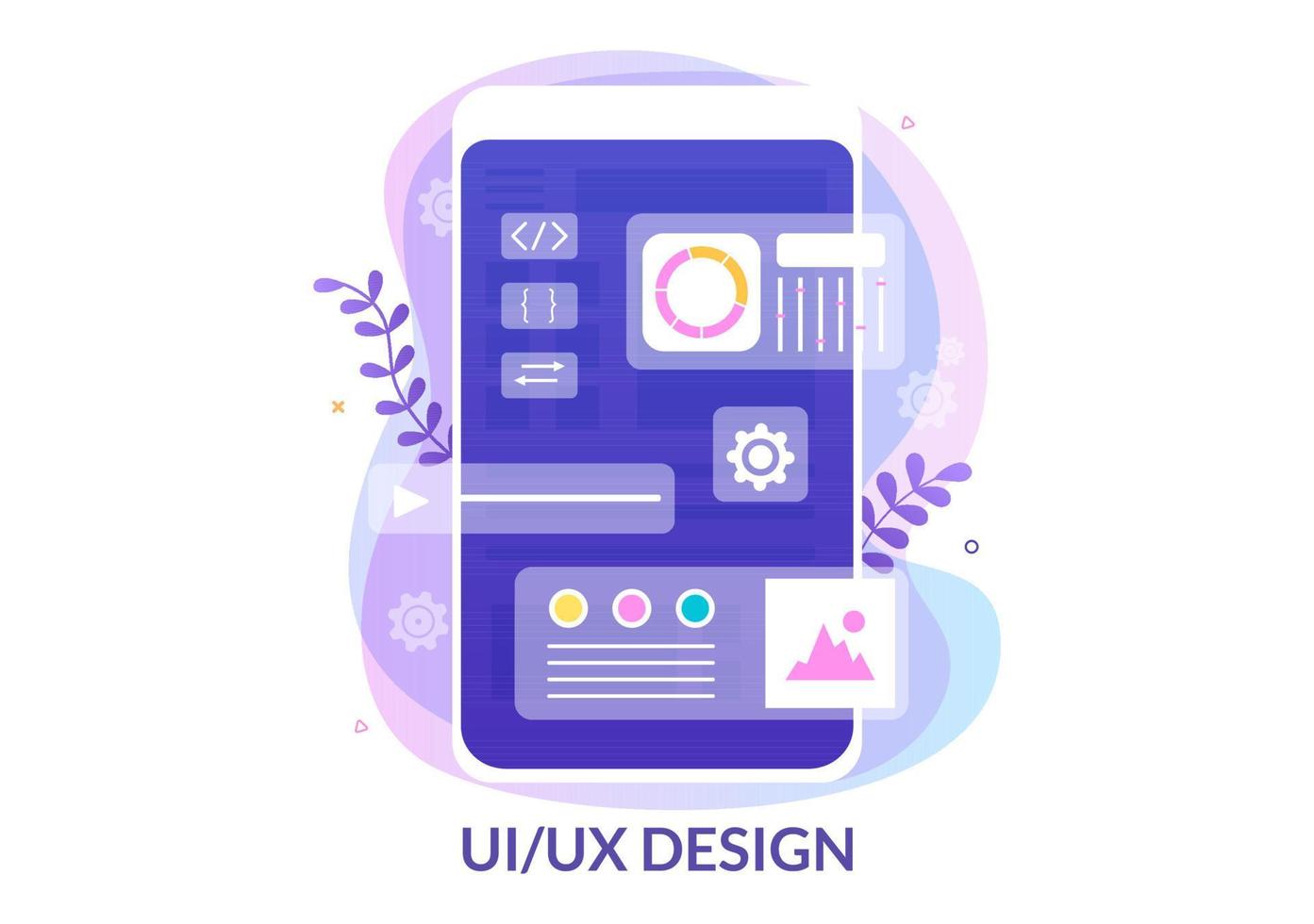 UI UX Programmer Flat Design Vector Illustration