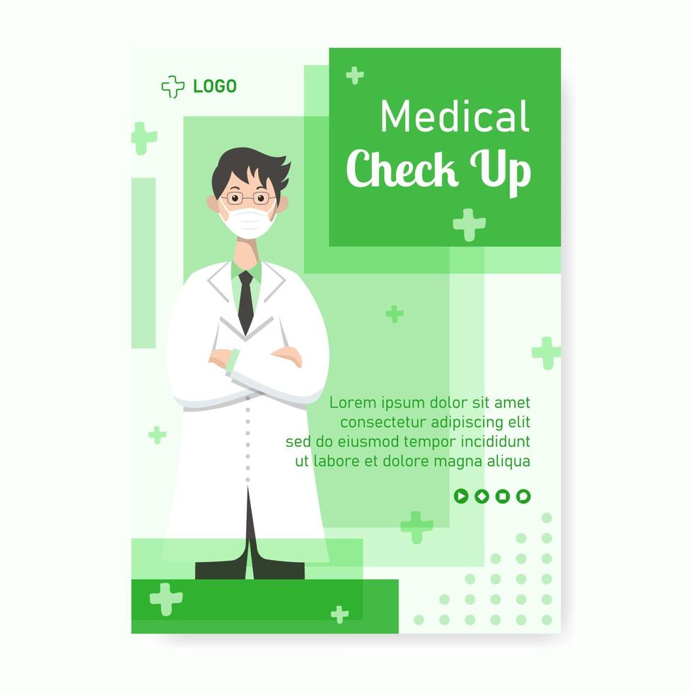 Medical Healthcare Flat Design Illustration Post Editable of Square Background Suitable for Social media, Banner, Brochure, Cover, Feed, Card, Greetings and Web Internet Ads Template vector